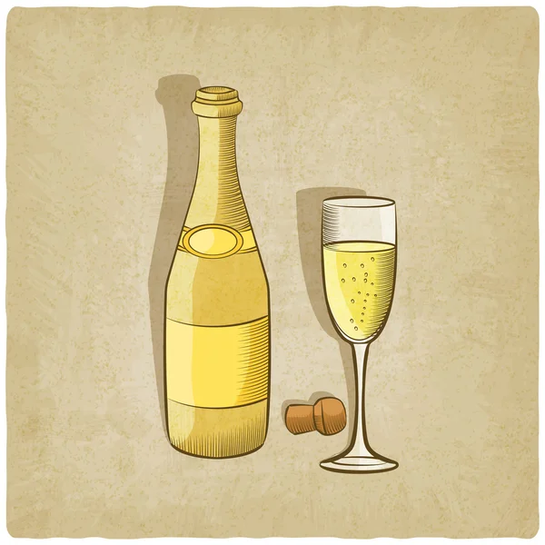 Champagne oude achtergrond — Stockvector