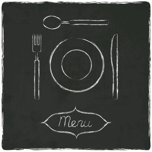 Eski kara tahta üstünde yemek listesi — Stok Vektör