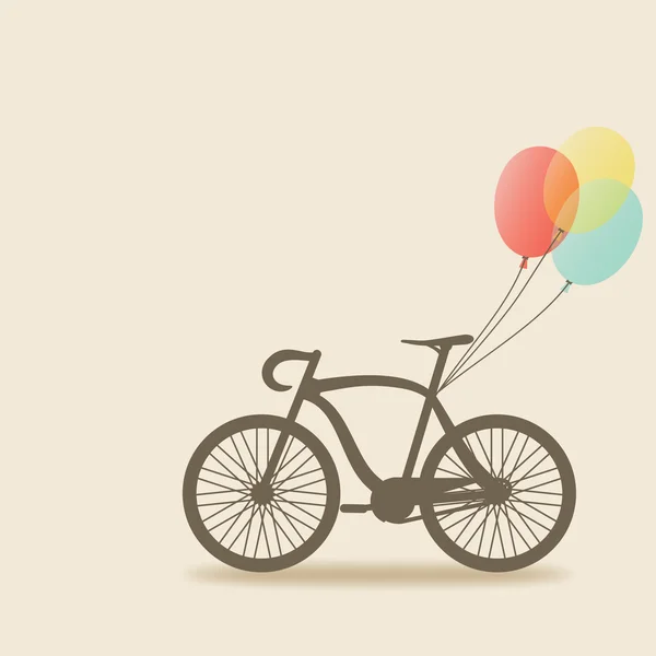 Fahrrad mit Luftballons — Stockvektor