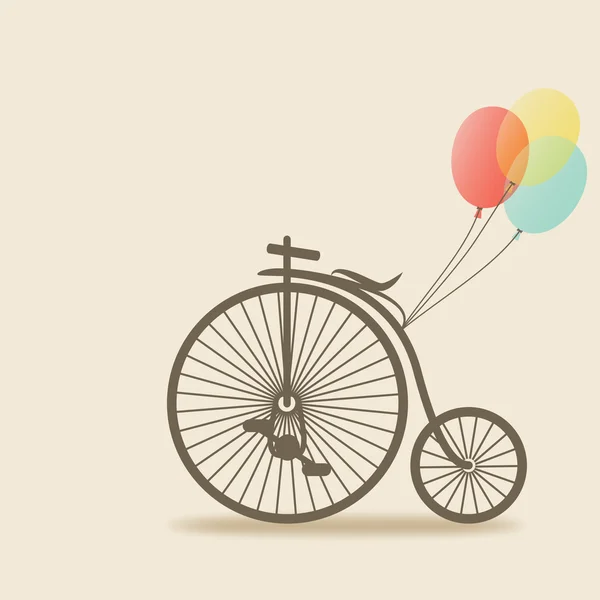 Fahrrad mit Luftballons — Stockvektor