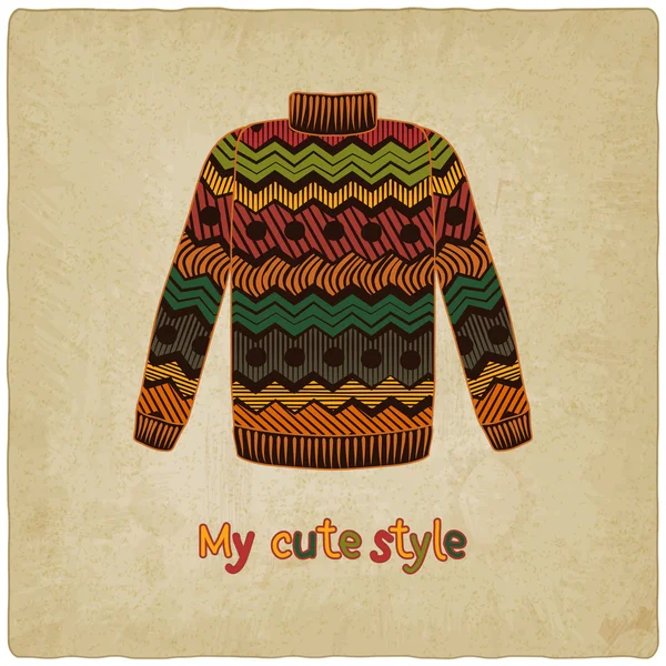 Cute sweater old background — Stock Vector