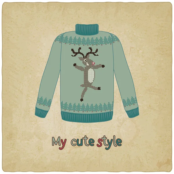 Cute sweater old background — Stock Vector