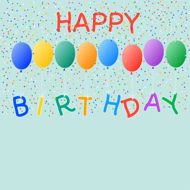 renkli balonlar konfeti arka plan