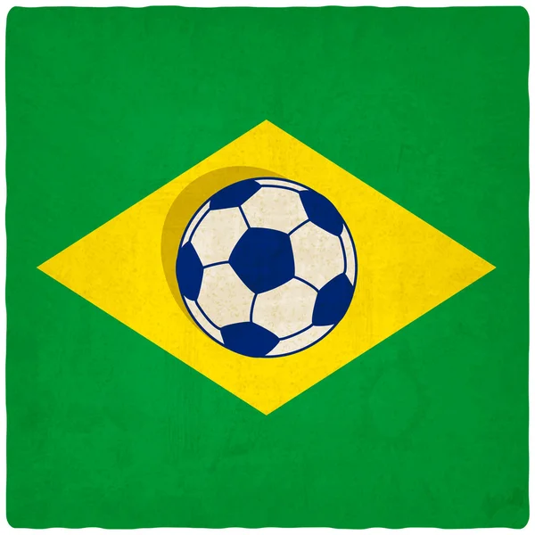 Brasil fútbol viejo fondo — Vector de stock