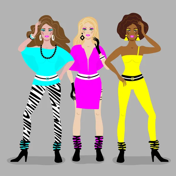 Meisjes disco stijl — Stockvector