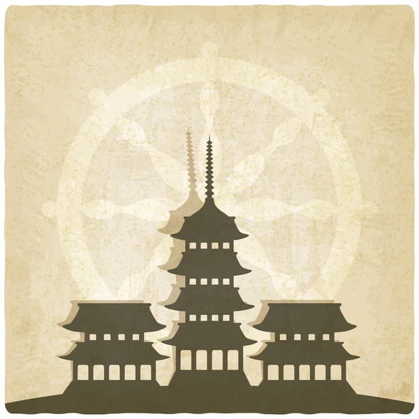 佛教寺旧的背景 — 图库矢量图片