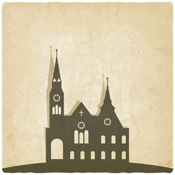 Église catholique vieux fond — Image vectorielle