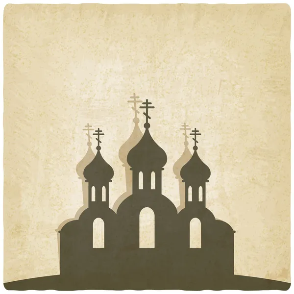 Orthodoxe kerk oude achtergrond — Stockvector