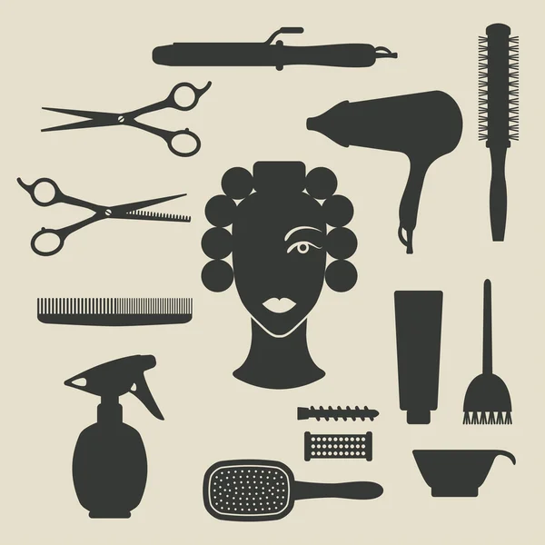 Conjunto de ícones cabeleireiro —  Vetores de Stock