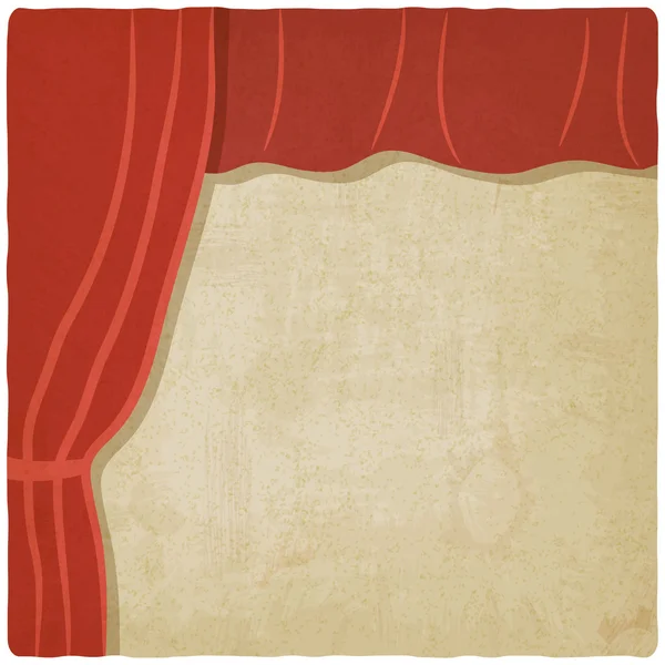 Red curtain old background — Stock Vector