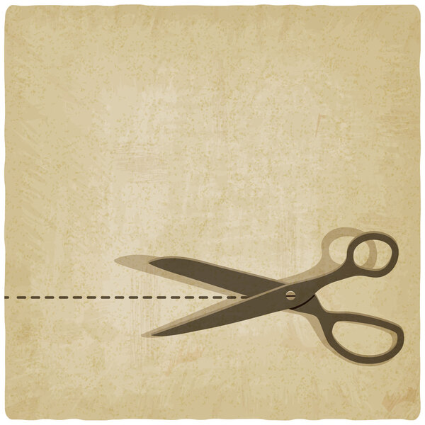 scissors cut lines old background
