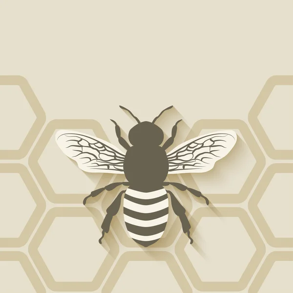 Abeja panal fondo — Vector de stock