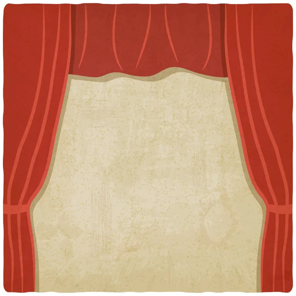 Red curtain old background — Stock Vector