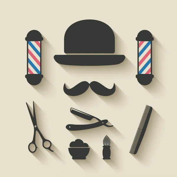 Conjunto de iconos de barbero — Archivo Imágenes Vectoriales