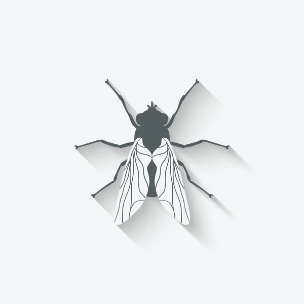 Mosca icono de insecto — Archivo Imágenes Vectoriales