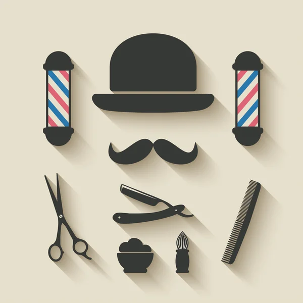 Conjunto de ícones barbeiro Vetores De Bancos De Imagens Sem Royalties