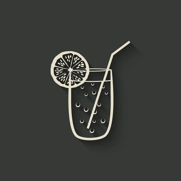 Boisson en verre avec paille — Image vectorielle