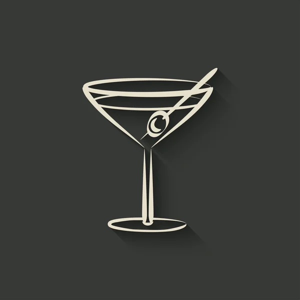 Cocktail met olijven — Stockvector