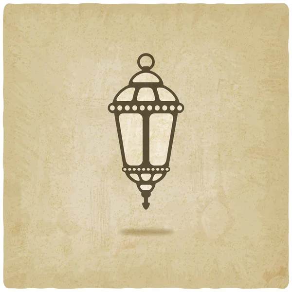Lanterne Ramadan vieux fond — Image vectorielle