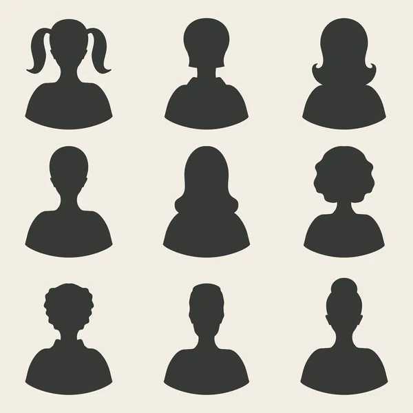 Woman avatar icons — Stock Vector