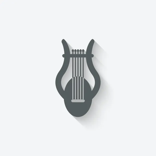 Elemen desain musik lyre - Stok Vektor