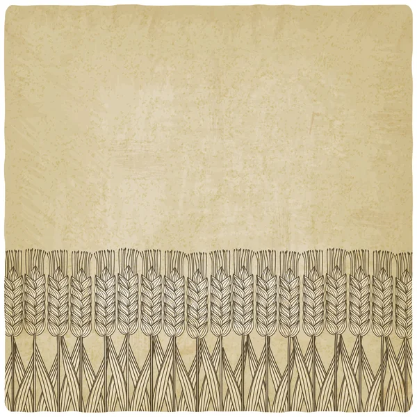 小麦收获旧的背景 — 图库矢量图片