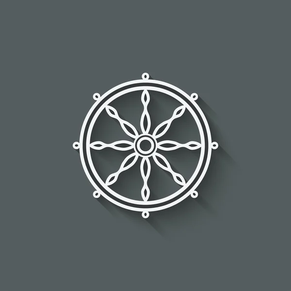 Elemento de diseño de la rueda de dharma — Vector de stock