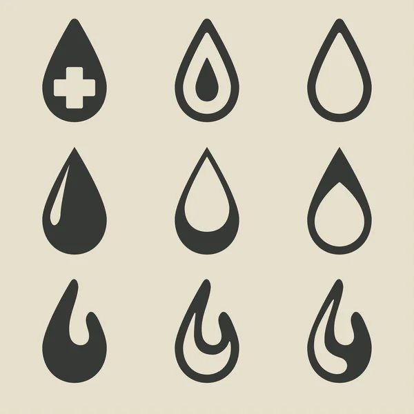 Drop icon set — Stock Vector