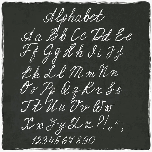 Alphabet vieux tableau noir — Image vectorielle