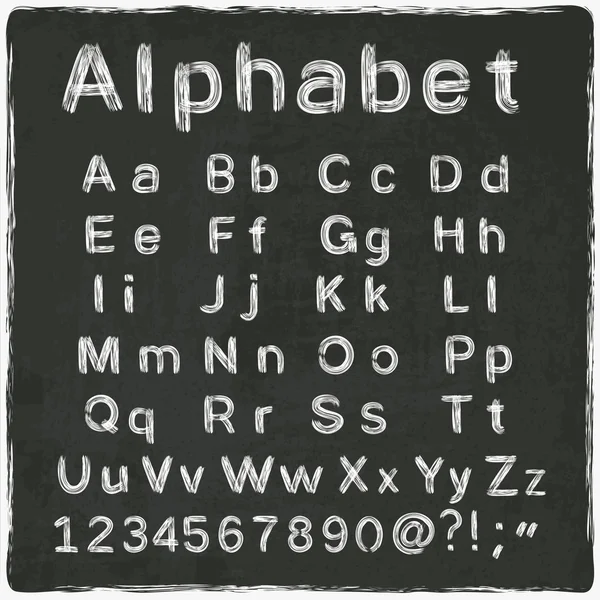 アルファベット古いブラック ボード — ストックベクタ