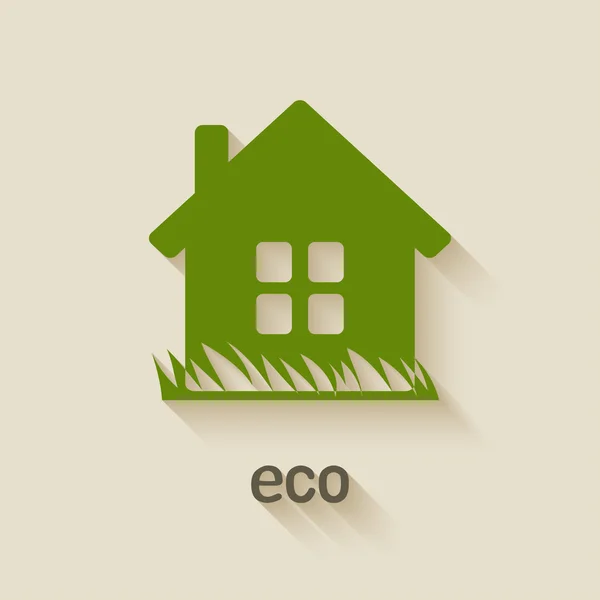 Gröna huset eco symbol — Stock vektor