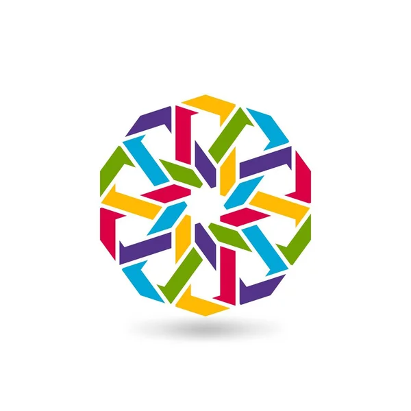 Modèle Circulaire Géométrique Multicolore Illustration Vectorielle — Image vectorielle