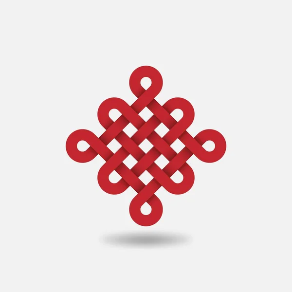 Pan Chang Red Knot Chinese Symbol Good Luck Vector Illustration — 图库矢量图片