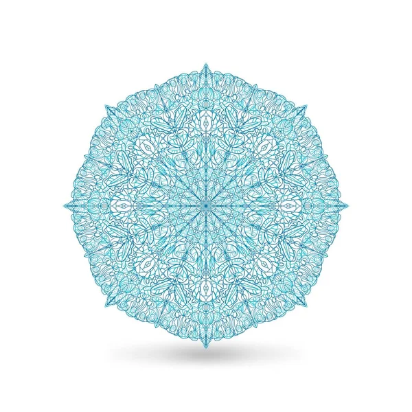Kreisförmiges Blaues Spitzenmuster Auf Weißem Hintergrund Vektorillustration — Stockvektor