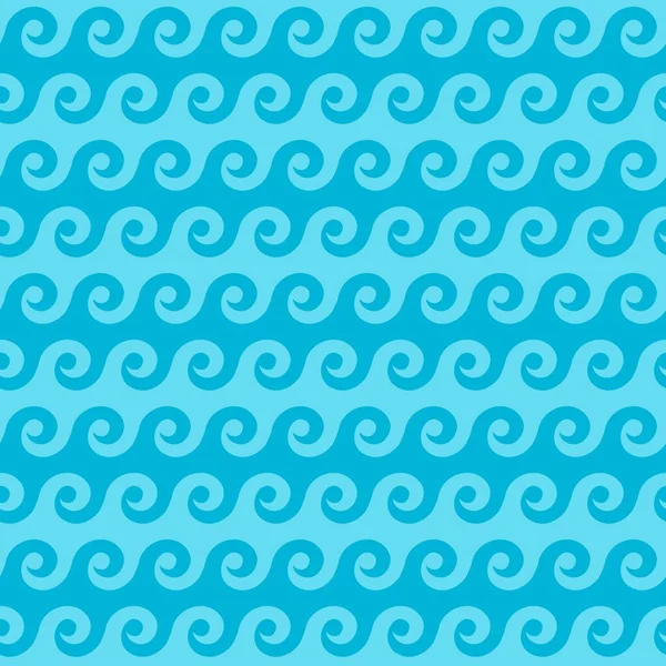 Στυλιζαρισμένα Λευκά Κύματα Μπλε Φόντο Χωρίς Ραφή Μοτίβο Εικονογράφηση Διανύσματος — Διανυσματικό Αρχείο
