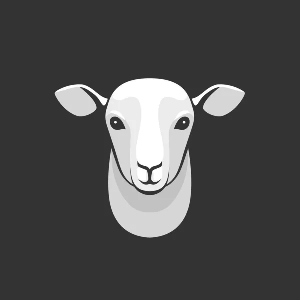 Sheep Head Black Background Vector Illustration — Stock Vector