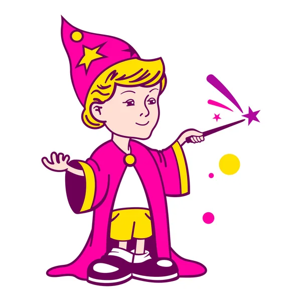 Wizard garçon logo — Image vectorielle