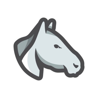 Gri At Atlı Vektör Simgesi Çizim Çizimi