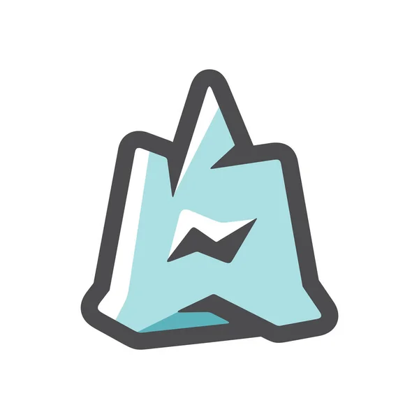 Iceberg ice mountain Vector icon Cartoon illustration — 스톡 벡터