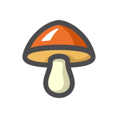 Mantar Ormanı Yiyecek Vektör Simgesi Çizim Çizimi.