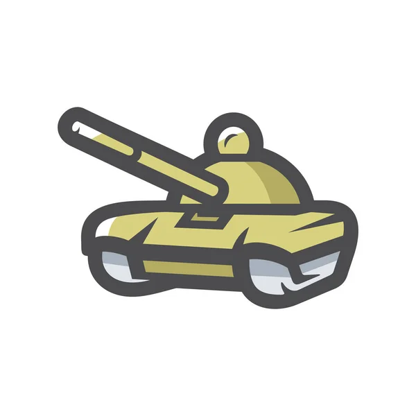 Strijdtank militair transport Vector icoon Tekenfilm illustratie. — Stockvector