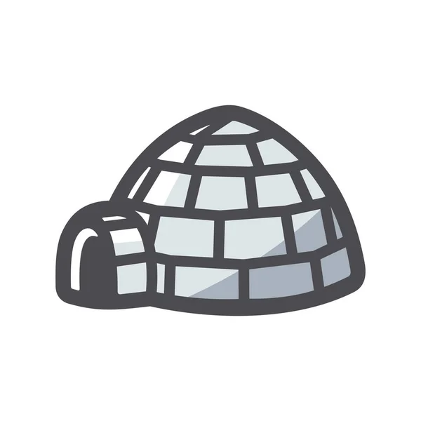 Igloo Ice Inicio Icono del vector Ilustración de dibujos animados — Vector de stock