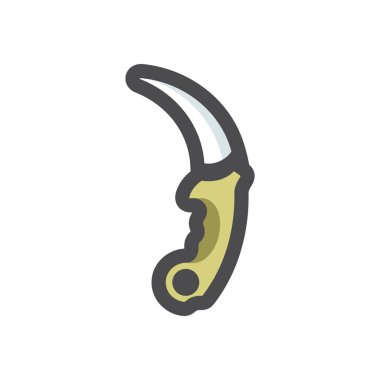 Askeri Ordu Bıçak Vektör Simgesi Çizim Çizimi