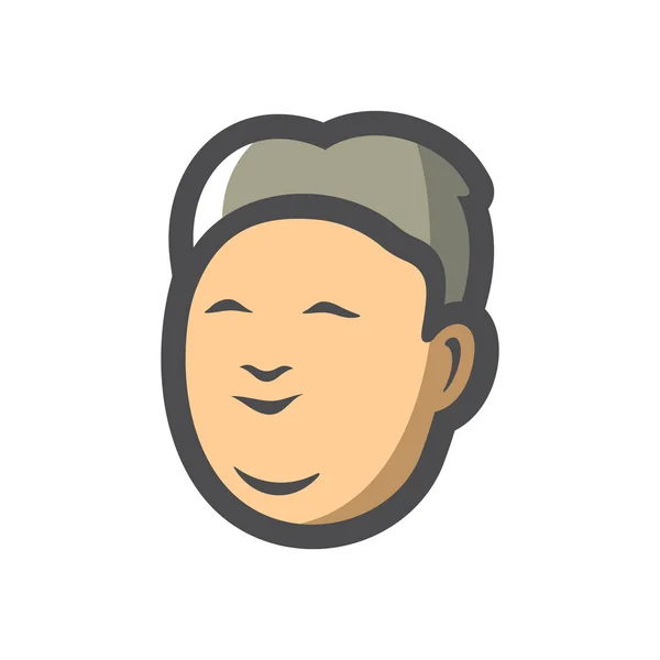 Hombre asiático simple Vector icono Dibujos animados ilustración — Vector de stock