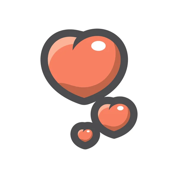 Hearts aime l'icône vectorielle simple Illustration de dessin animé — Image vectorielle