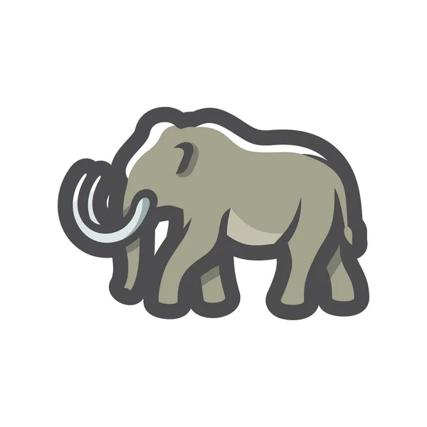 Mammoth ancient animal Vector icon Cartoon illustration — Stock Vector