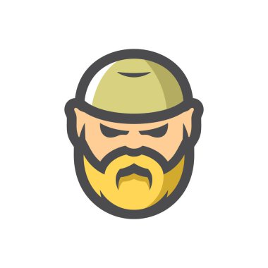 Müslüman sakallı Adam Vektör Simgesi Çizim Çizimi.