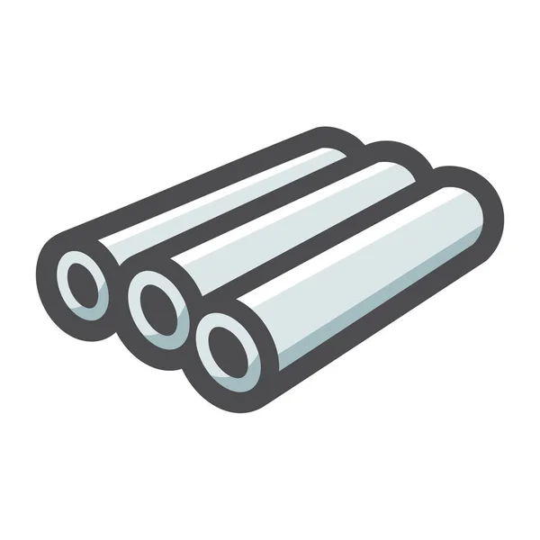 Tubo de metal laminado en caliente Icono de vector Ilustración de dibujos animados — Archivo Imágenes Vectoriales