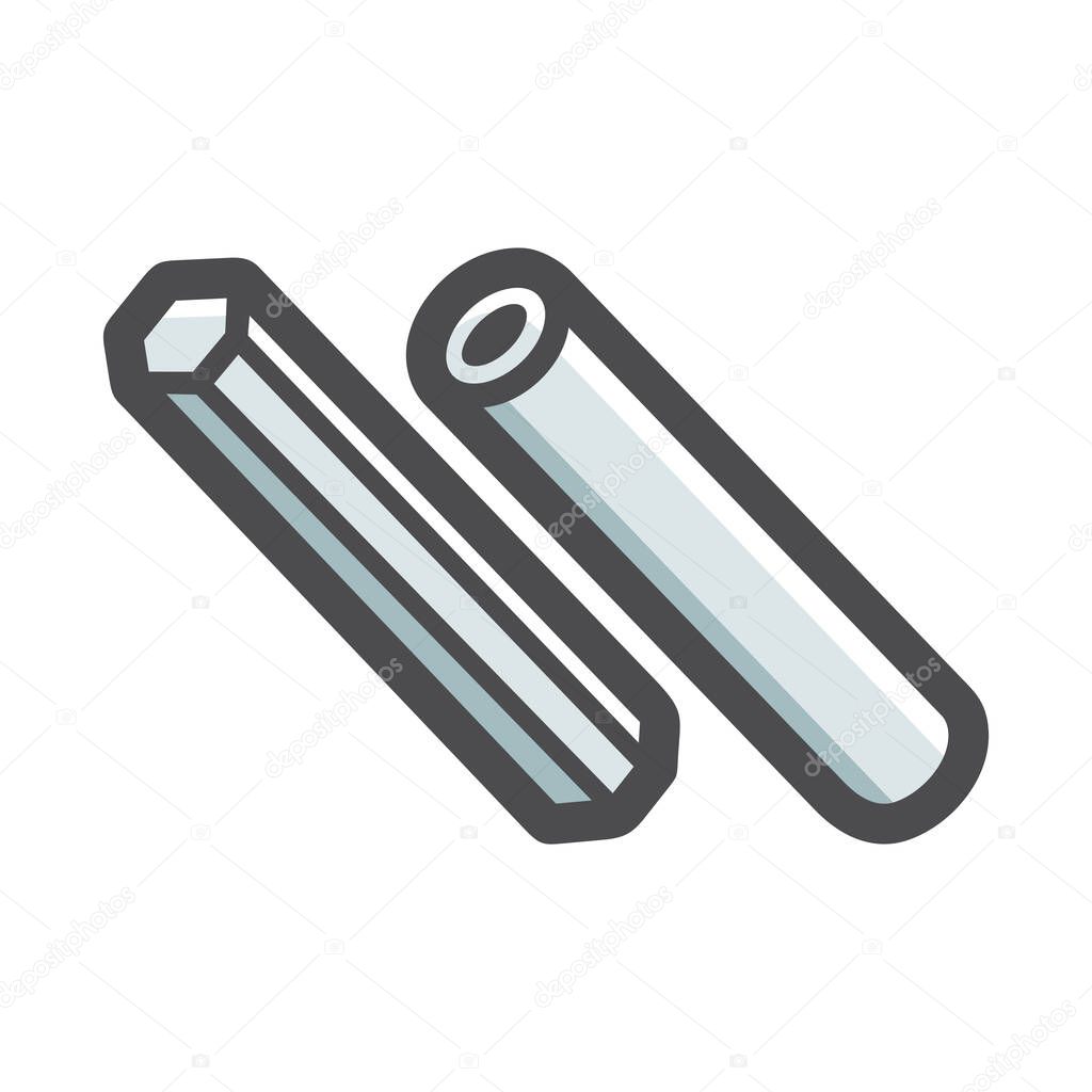 Metal fittings reinforcement steel Vector icon Cartoon illustration