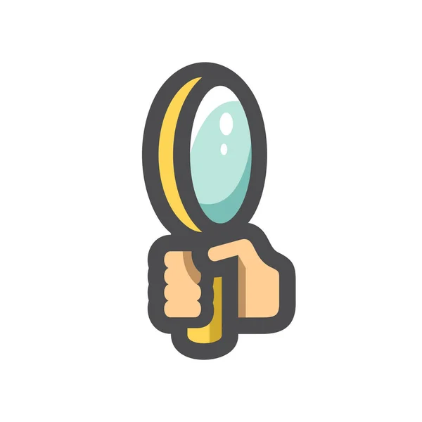 Main avec miroir en or icône vectorielle Illustration de bande dessinée — Image vectorielle